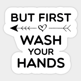 But First Wash Your Hands Baby Shower Announcement Sticker